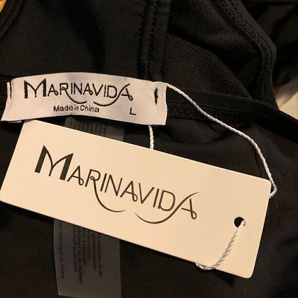 NWT Marinavida Black Ruffled Bikini Sz L - Picture 6 of 8